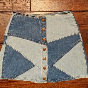 Madewell Women's Pieced Jean Skirt Size 25 SERGE WASH G5929